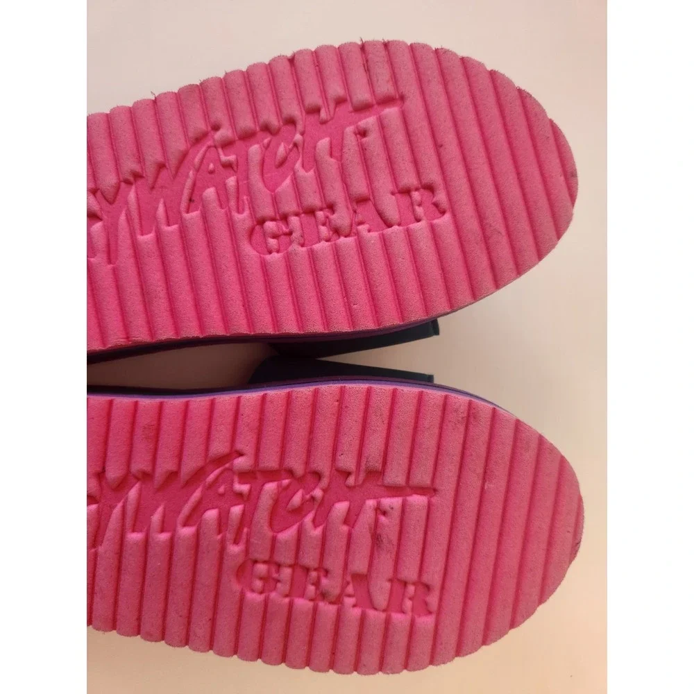 Vtg Baywatch Gear Slides Sandals Flip Flops Womens Neon Purple Pink Blue 1995